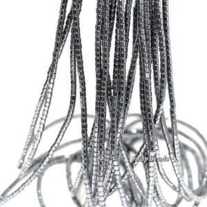 2mm Noir Black Hematite Gemstone Black Round Tube Drum 2x2mm Loose Beads 16 Inch Full Strand Lot 1,2,6,12 And 50 (90147094-336)