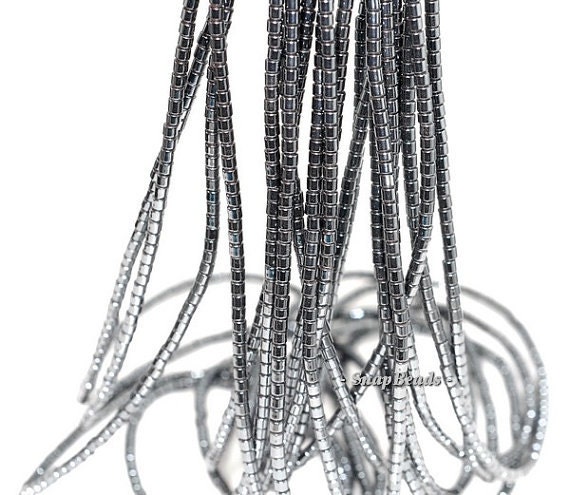 2mm Noir Black Hematite Gemstone Black Round Tube Drum 2x2mm Loose Beads 16 Inch Full Strand Lot 1,2,6,12 And 50 (90147094-336)