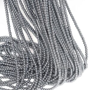 2mm Noir Black Hematite Gemstone Round 2mm Loose Beads 16 Inch Full Strand Lot 1,2,6,12 And 50 90113610-107 - 2mm C)