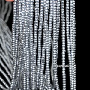 2mm Silver Hematite Gemstone Silver Round 2mm Loose Beads 15.5 Inch Full Strand Lot 1,2,6,12 And 50 (90147042-148)