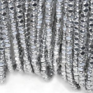 3x3mm Silver Hematite Gemstone Rounded Cube 3x3mm Loose Beads 16 Inch Full Strand Lot 1,2,6,12 And 50 (90185553-837)