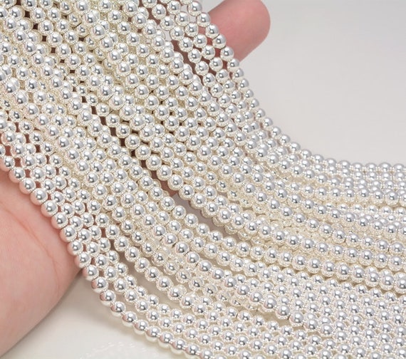 4mm Titanium Silver  Hematite Gemstone Round 4mm Loose Beads 16 Inch Full Strand Lot 1,2,6,12 And 50 (80006011-483)
