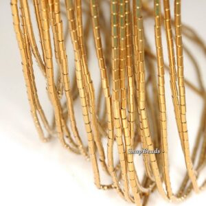 4x2mm Gold Hematite Gemstone Gold Round Tube 4x2mm Loose Beads 16 Inch Full Strand Lot 1,2,6,12 And 50 (90191558-148)