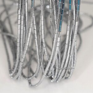 4x2mm Silver Hematite Gemstone Silver Round Tube 4x2mm Loose Beads 15 Inch Full Strand Lot 1,2,6,12 And 50 (90191560-148)