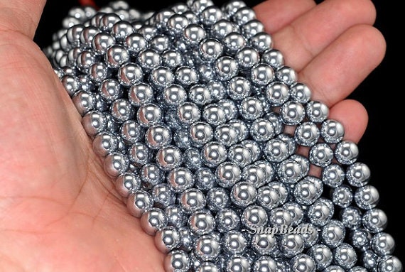 5mm Silver Hematite Gemstone Silver Round 5mm Loose Beads 16 Inch Full Strand Lot 1,2,6,12 And 50 (90182530-396) 5mm Silver Hematite Gemstone Silver Round 5mm Loose Beads 16 Inch Full Strand Lot 1,2,6,12 And 50 (90182530-396)