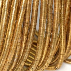 6x1mm Gold Hematite Gemstone Slice Heishi Round Disc 6x1mm Loose Beads 16 Inch Full Strand Lot 1,2,6,12 And 50 (90185644-844)