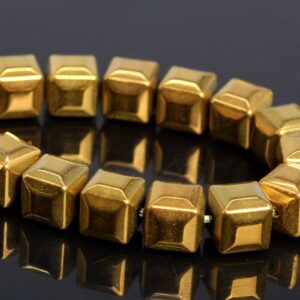 7-8mm Gold Hematite Beads Rounded Cube Grade Aaa Natural Gemstone Half Strand Loose Beads 7.5" Bulk Lot 1,3,5,10 And 50 (104547h-1236)