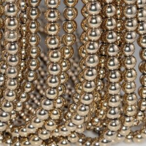 8mm 18k Gold Hematite Gemstone 18k Gold Round 8mm Loose Beads 15.5 Inch Full Strand Lot 1,2,6,12 And 50 (90182542-395)