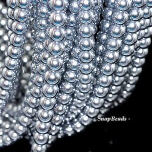 8mm Silver Hematite Gemstone Silver Round 8mm Loose Beads 16 Inch Full Strand Lot 1,2,6,12 And 50 (90145579-335)