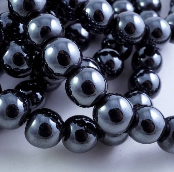 Hematite Beads (round)(smooth)(2mm)(3mm)(4mm)(6mm)(8mm)(10mm)(12mm)(15.50"strand)