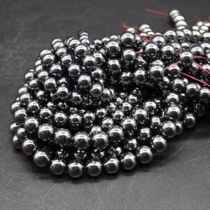 Natural Hematite Round Beads - 4mm, 6mm, 8mm, 10mm - Jewellery Making Supplies , Crystal Beads