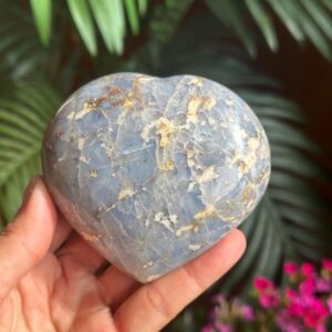 Blue Quartz With Hematite Heart