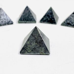 Hematite Crystal Pyramid - Chakra Meditation Stone (1'')