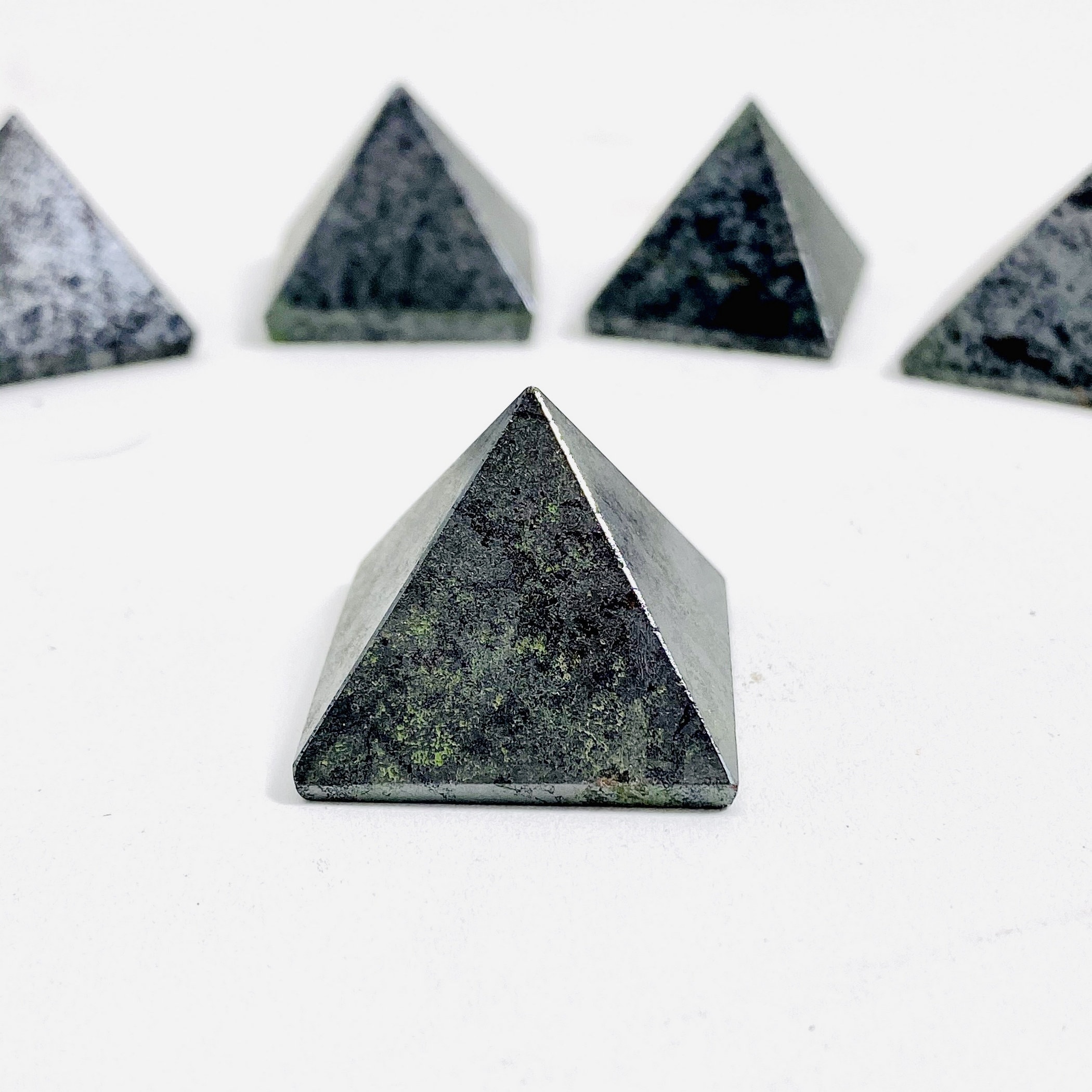 Hematite Crystal Pyramid - Chakra Meditation Stone (1'')