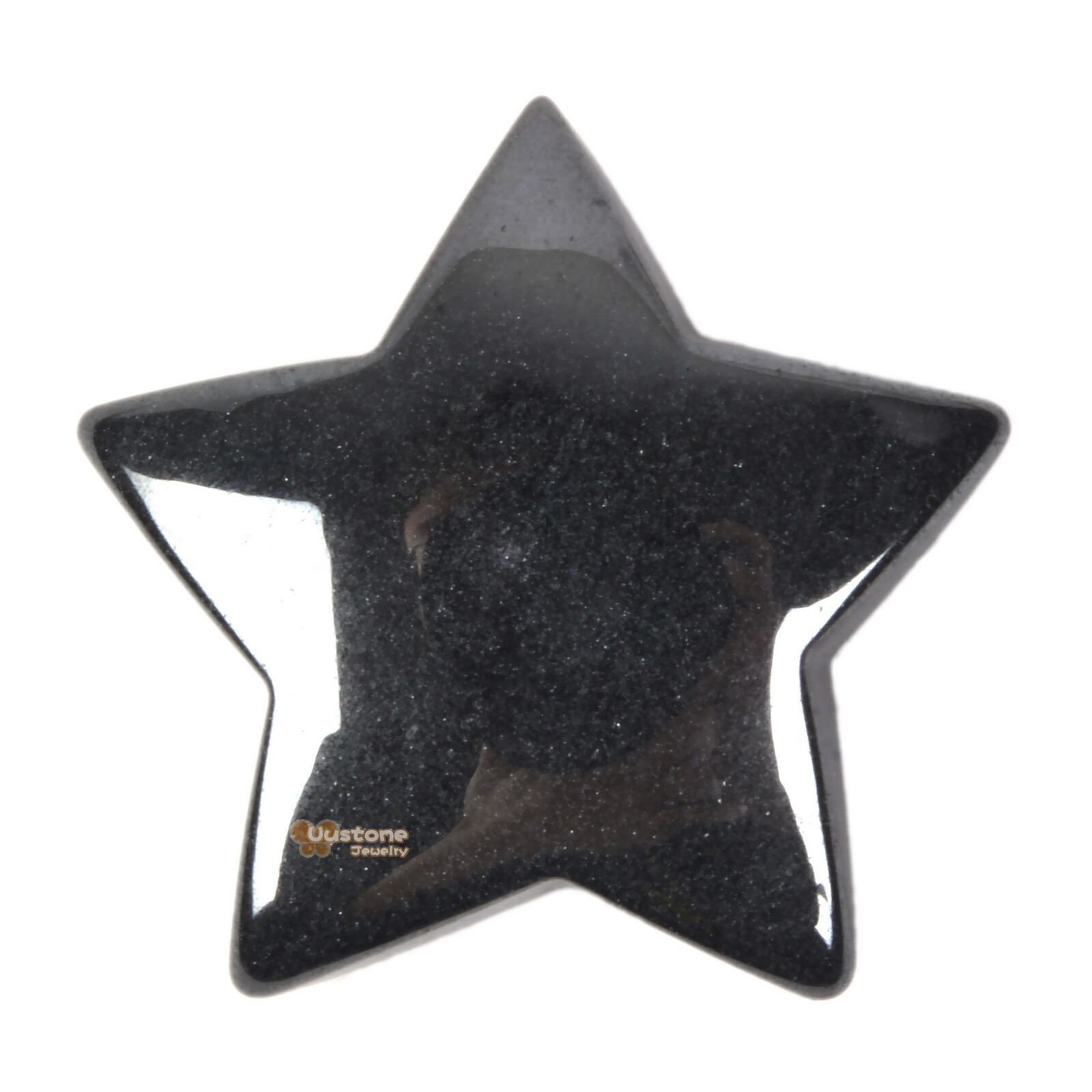 G6174.24 30mm Carved Hematite Gemstone Crystal Healing Star Stone Diy