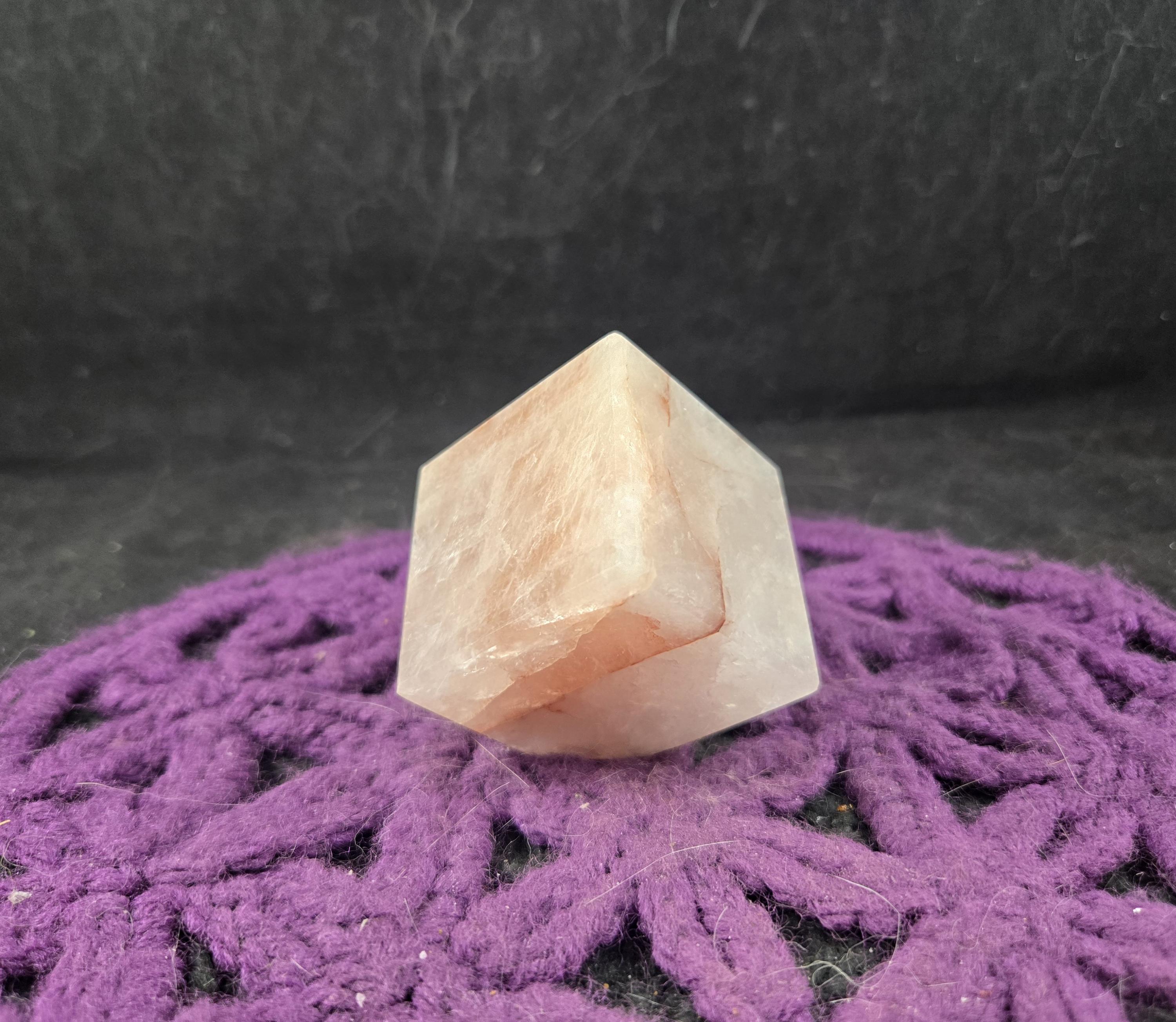 Hematoid Quartz Polished Standing Cube Fire Quartz Crystal Stones Red Hematite Sacred Geometry Shapes