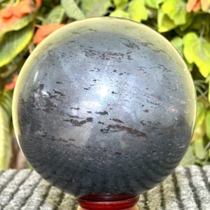 Huge 160MM Silver Hematite Sphere: Healing Chakra Stone, Metaphysical Decorative