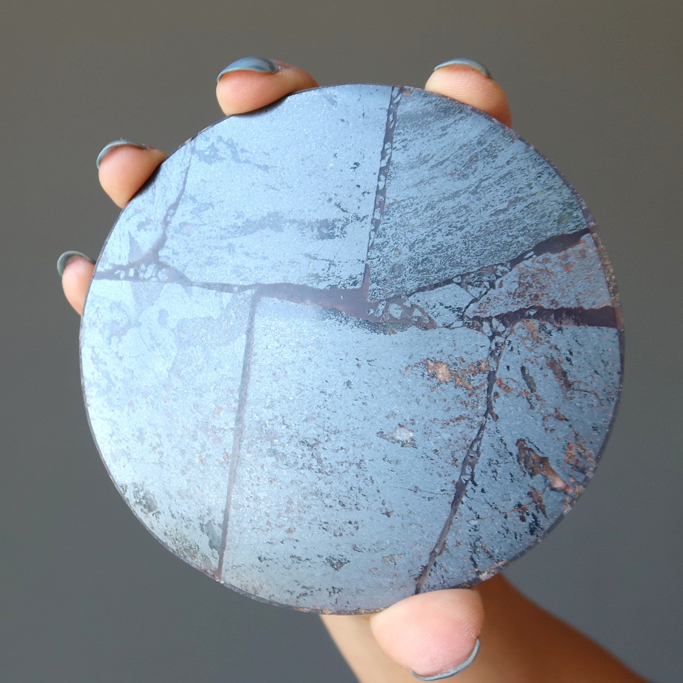 Hematite Slab Circle My Territory Protection Stone Charger