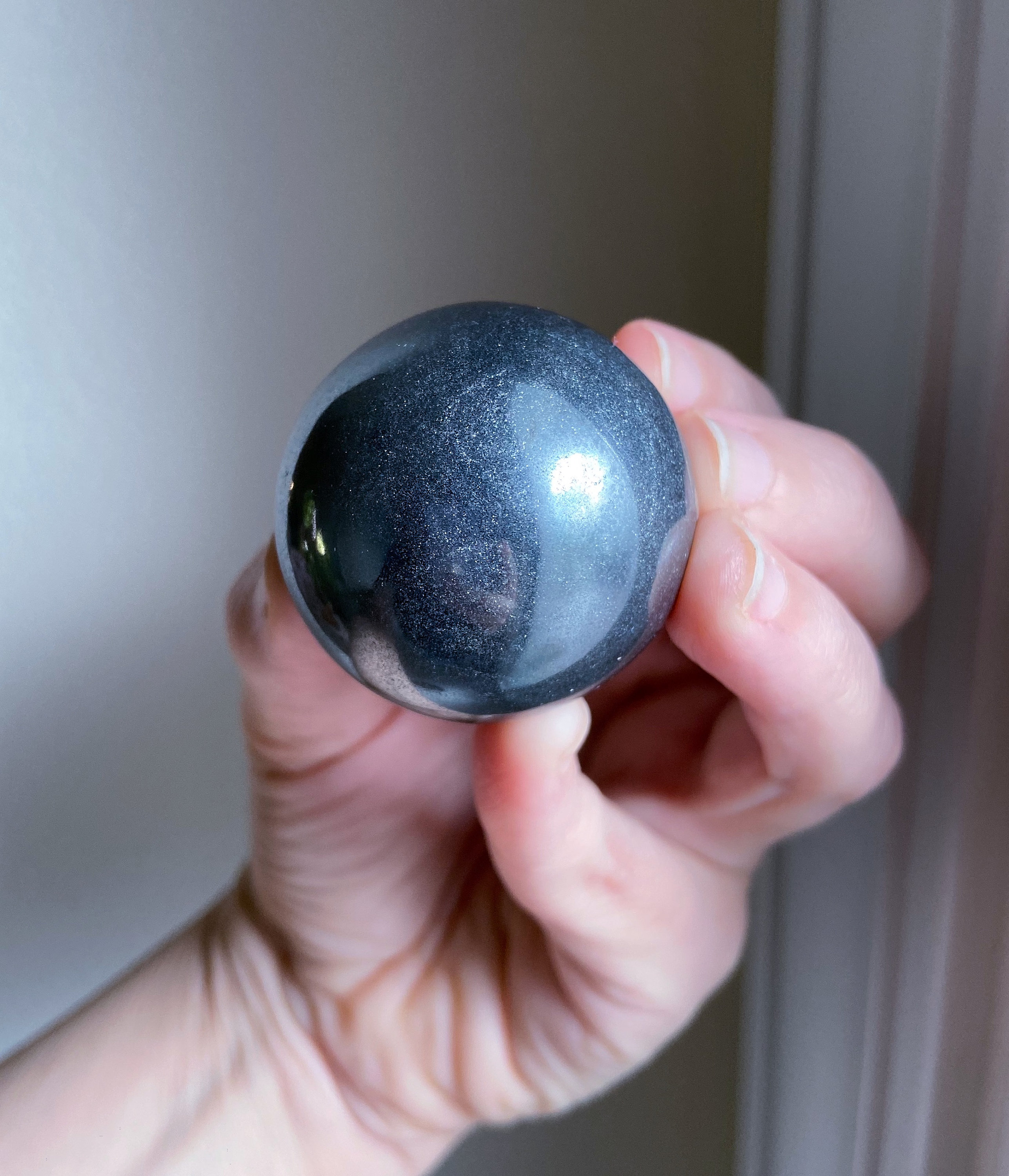 Hematite Sphere, Healing Crystal Ball, Gemstone Orb, Concentration, Focus