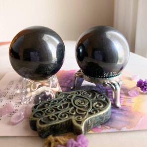 Hematite Sphere, Healing Crystal Ball, Grounding Orb, Root Chakra Crystal (1.5”), Intuitively Chosen