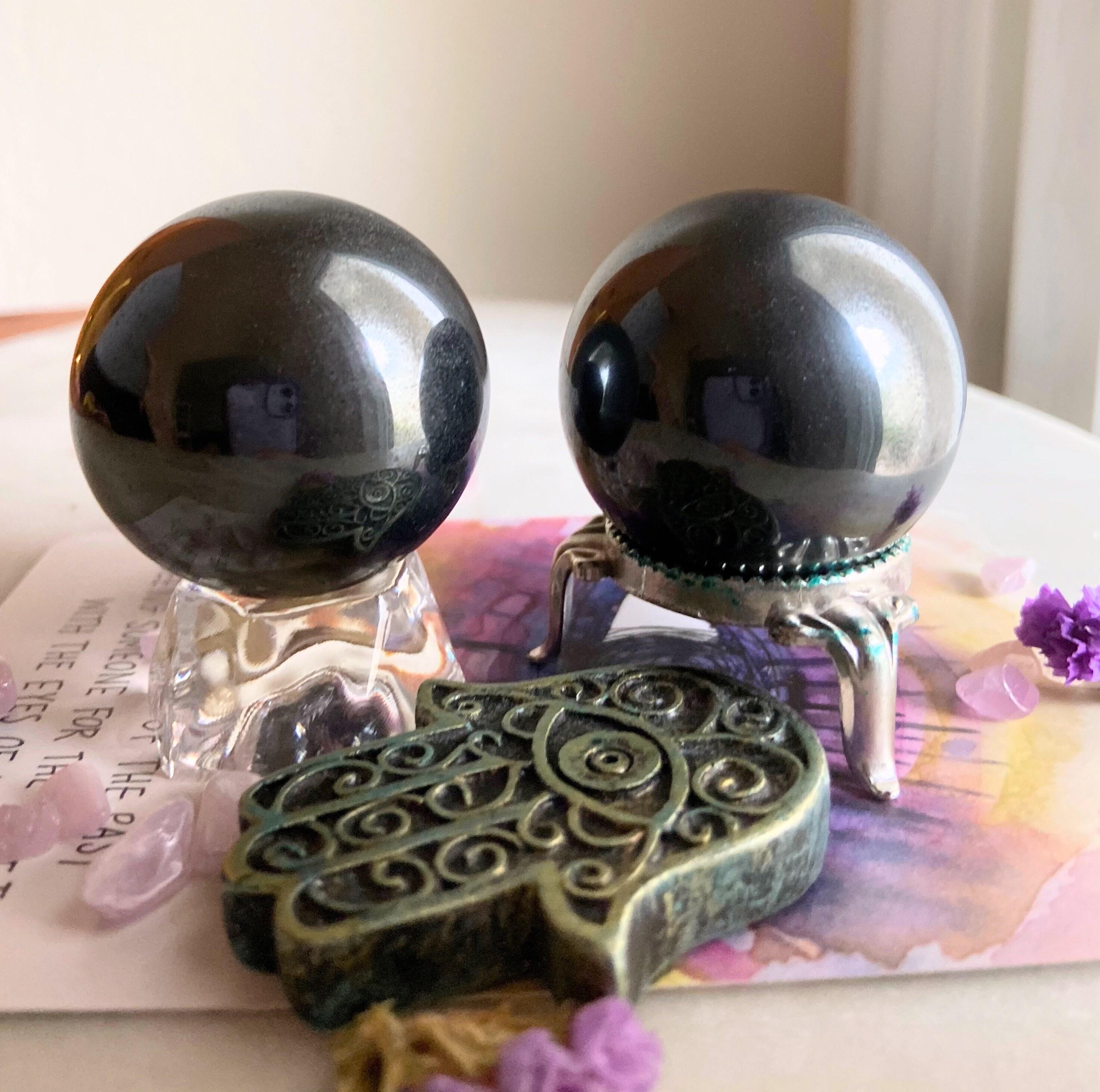 Hematite Sphere, Healing Crystal Ball, Grounding Orb, Root Chakra Crystal (1.5”), Intuitively Chosen