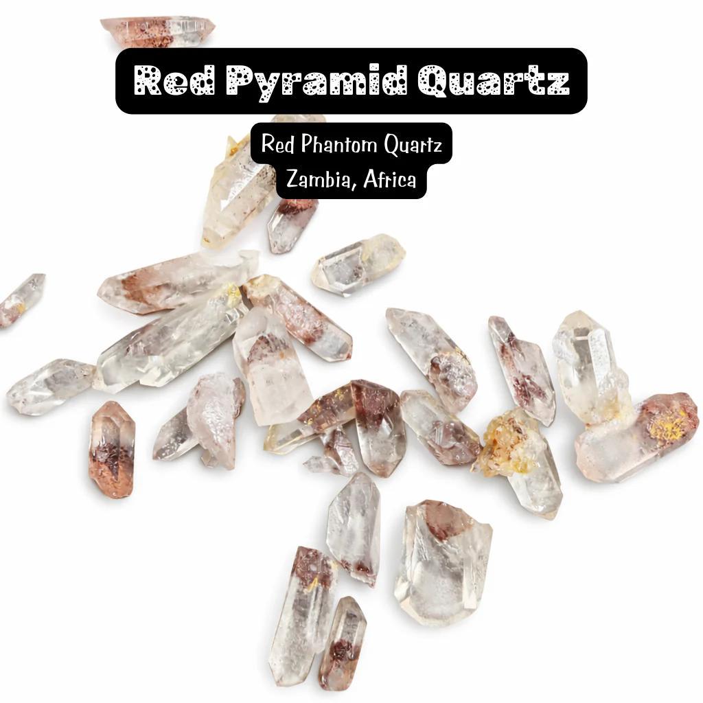 Two Red Pyramid Quartz - Hematite Included Quartz - Hematite Phantom Quartz