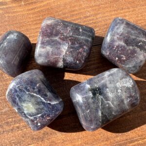 1/4 Lb Tumbled Bloodshot Iolite Sunstone Crystals, Small Polished Stones With Confetti Sunstone, Sparkly Hematite