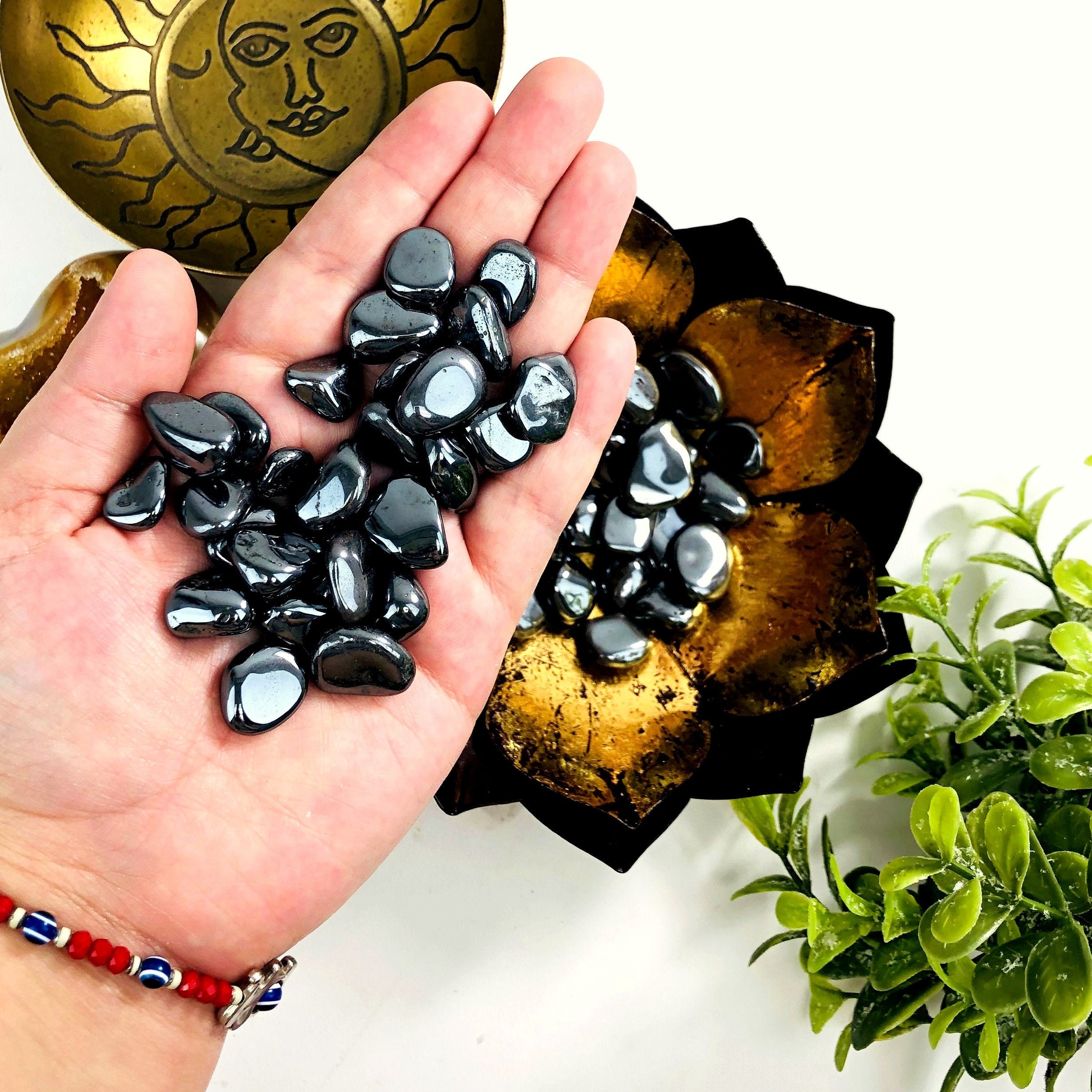 Hematite Tumbled Gemstones - 1/2lb Bags - Small Polished Stones (~.25-1") (ts-11)