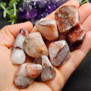Red Hematoid Quartz - Fire Quartz Crystal - Red Hematite - Red Hematoid Tumbled Stone - Hematoid Quartz - Hematoid Quartz - Red Hematoid
