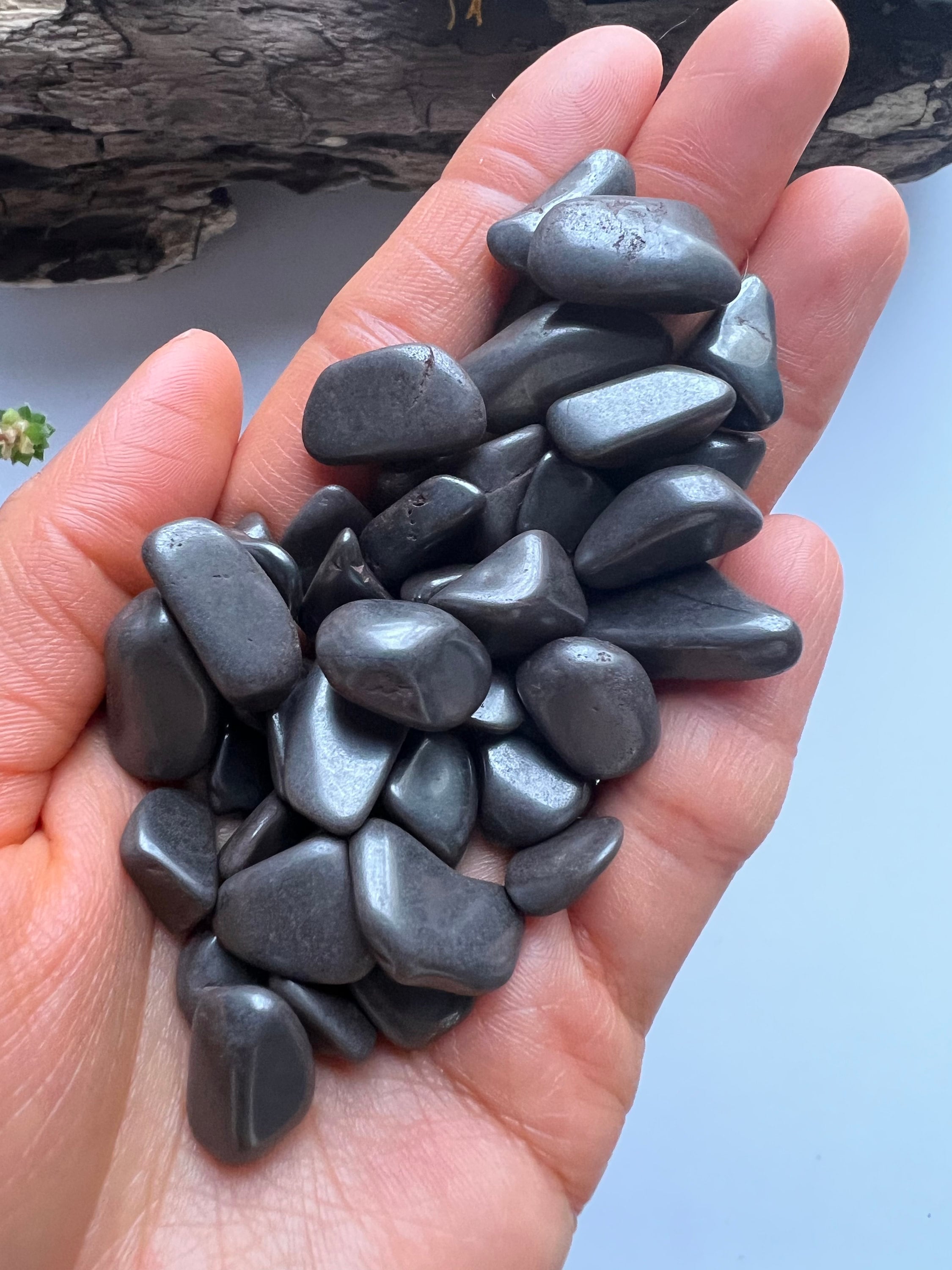 Tumbled Hematite Stones, Mini Crystal Healing