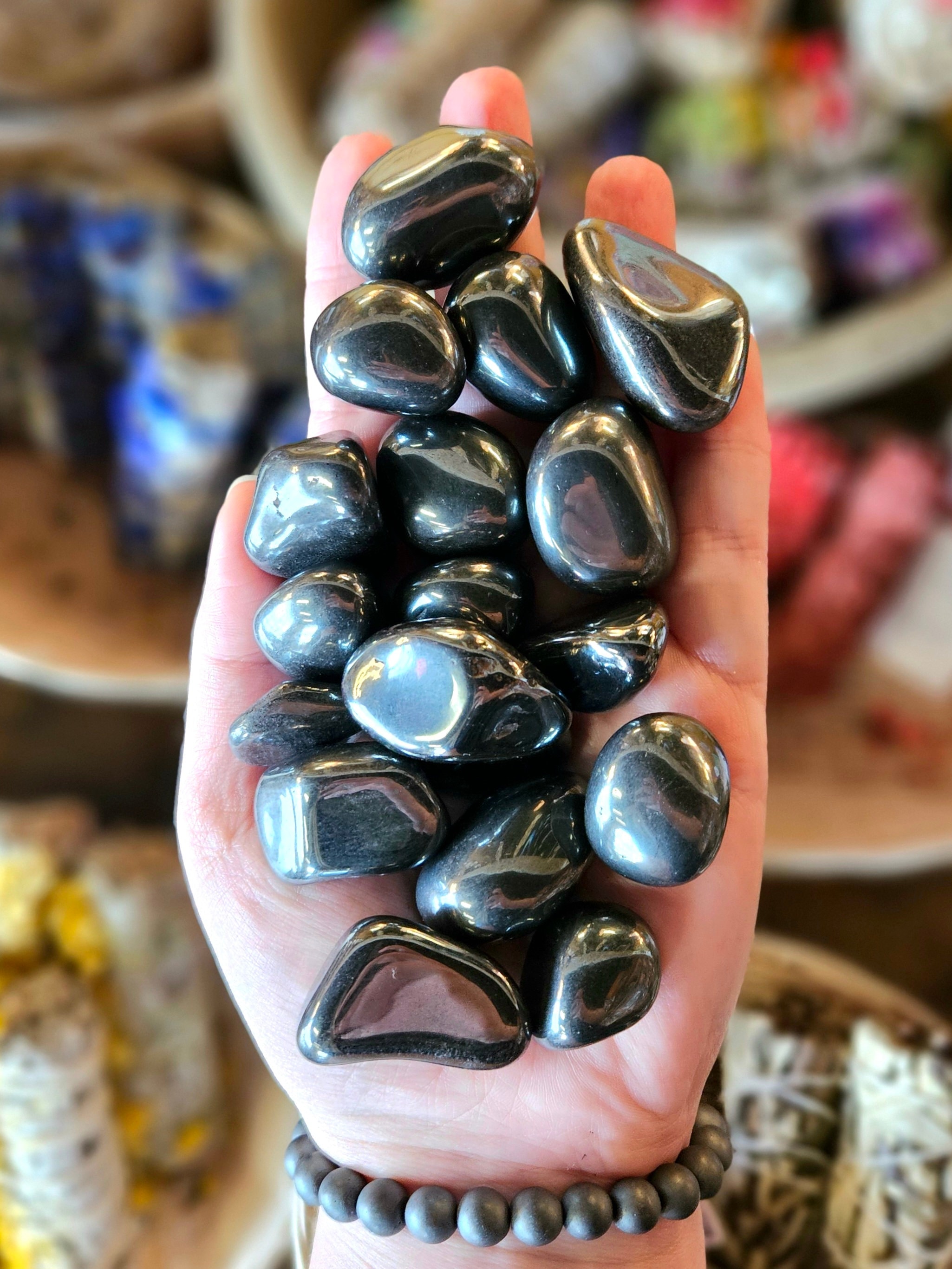Hematite Tumbled Stone, One, Large, Rock Hound, Crystal Healing, Base Chakra Stone