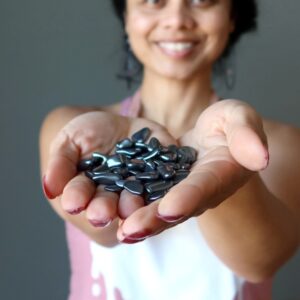 Hematite Tumbled Stone Set 50 Protection Pocket Mini Gems Hematite Tumbled Stone Set 50 Protection Pocket Mini Gems