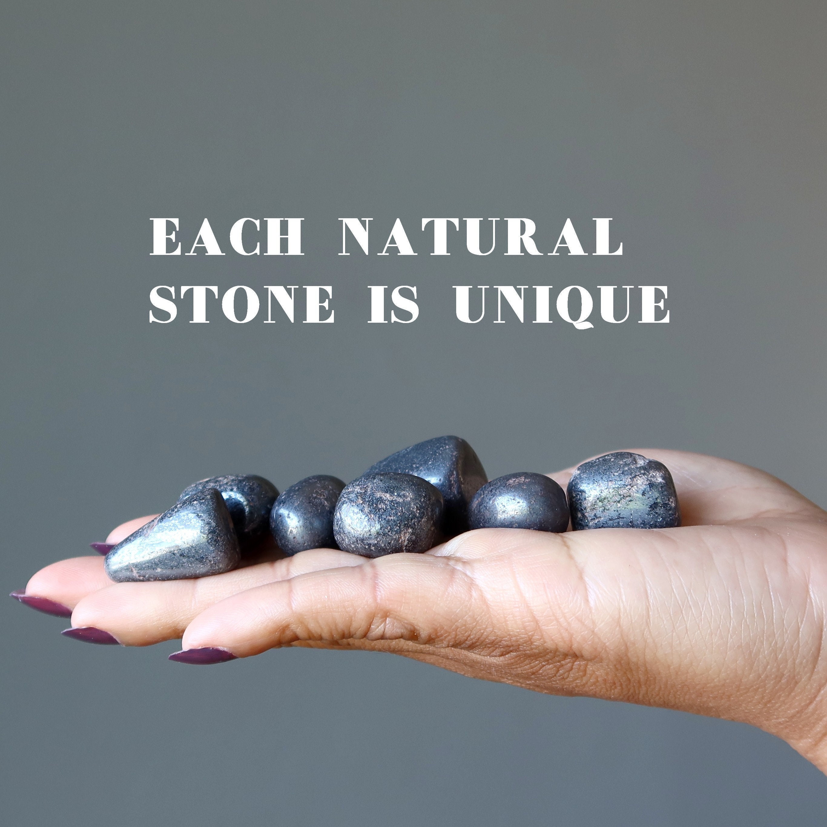 Hematite Tumbled Stones Real Protection Grid Gemstones