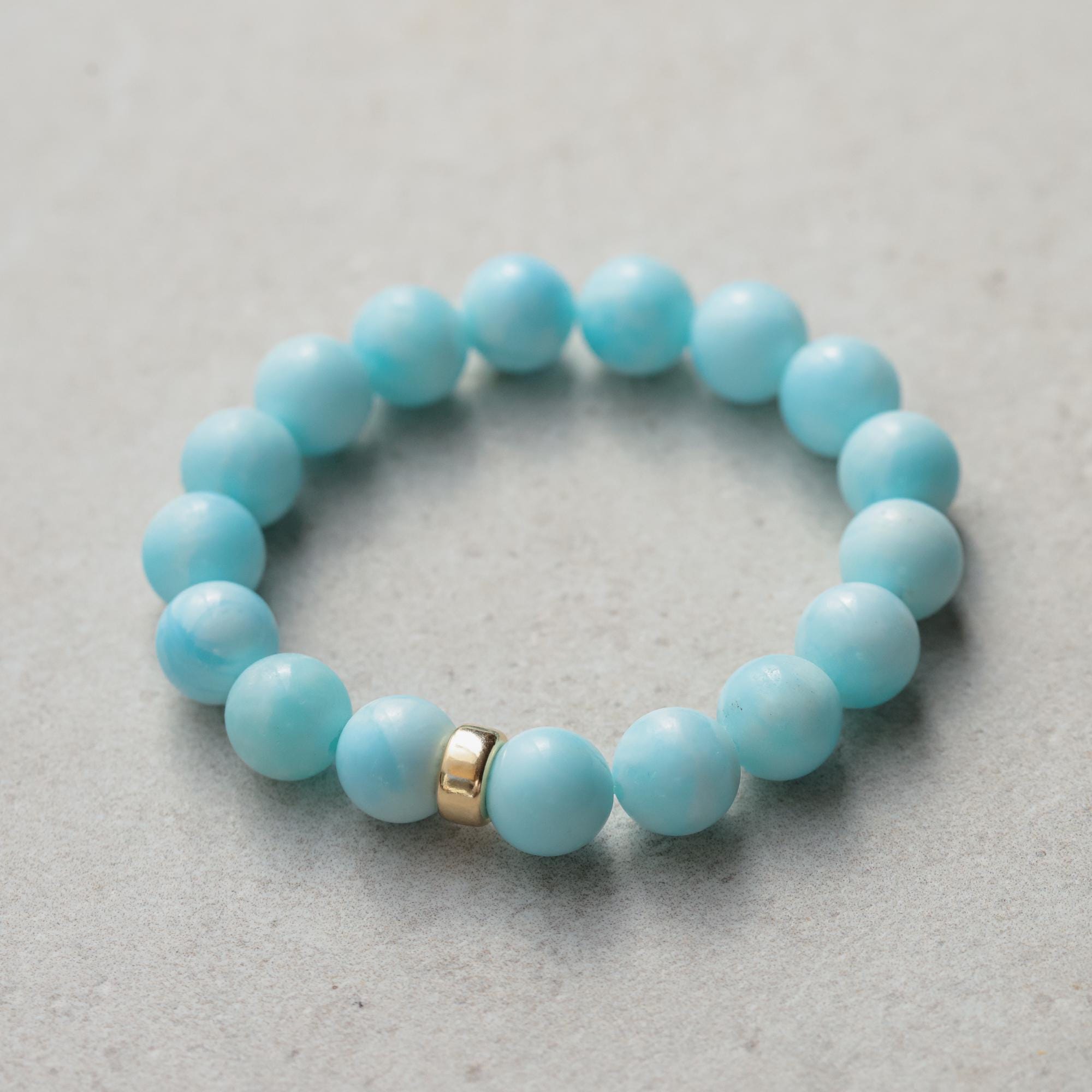 14k Hemimorphite Bracelet 10mm | Aaa+ Hemimorphite Bracelet | [ebhm2029] Hemimorphite 10mm | Genuine Hemimorphite Beads | Hemimorphite