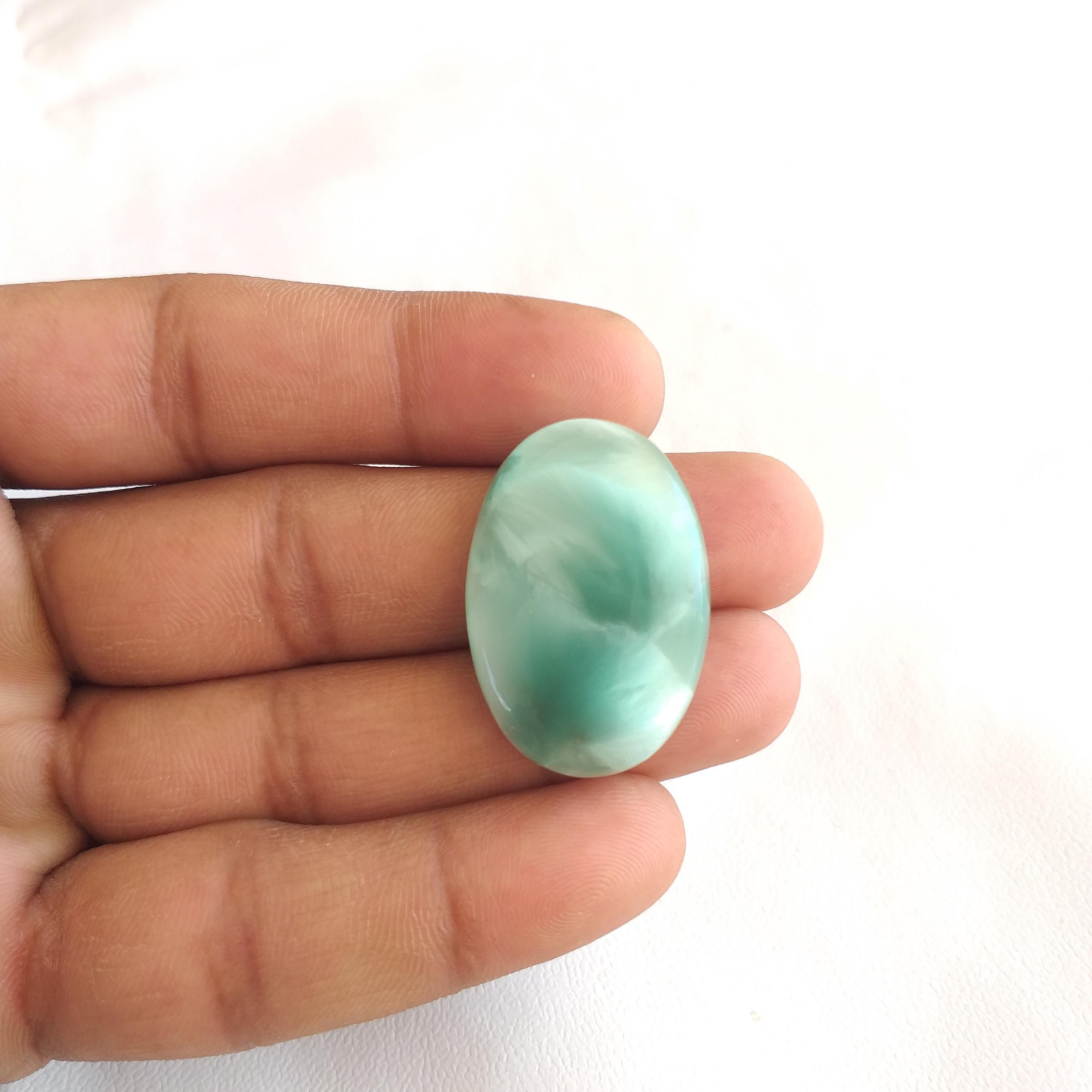 Handmade Hemimorphite Stone Cabochon, Polished Gemstone Oval Shape, 32x22x5 Mm 34 Carat