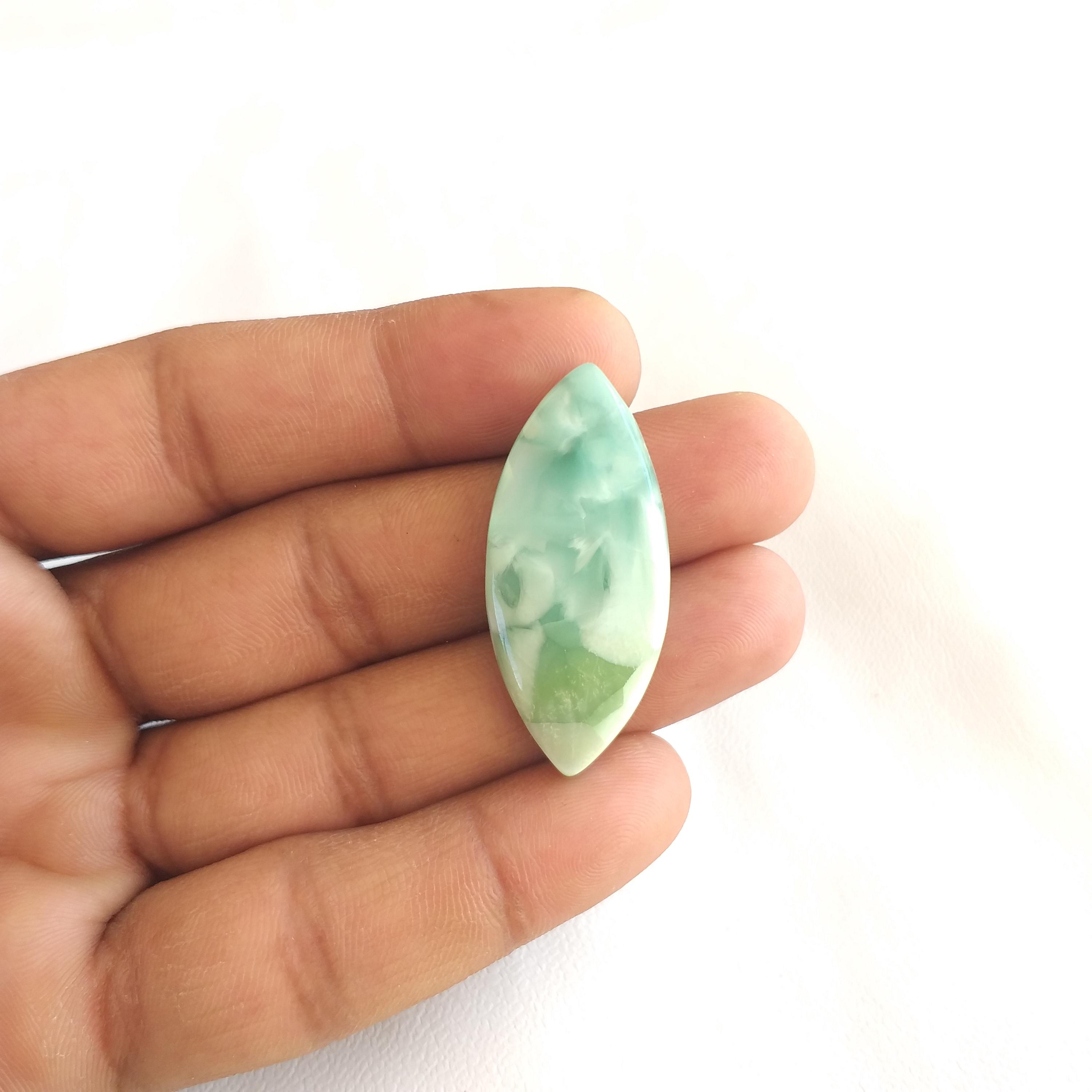 Hemimorphite Stone Cabochon, Handmade Marquise Shape Gemstone , 40x17x5 Mm 29 Carat