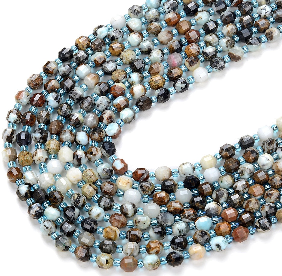 6mm Natural Hemimorphite Gemstone Grade Ab Faceted Prism Double Point Cut Loose Beads (d213)