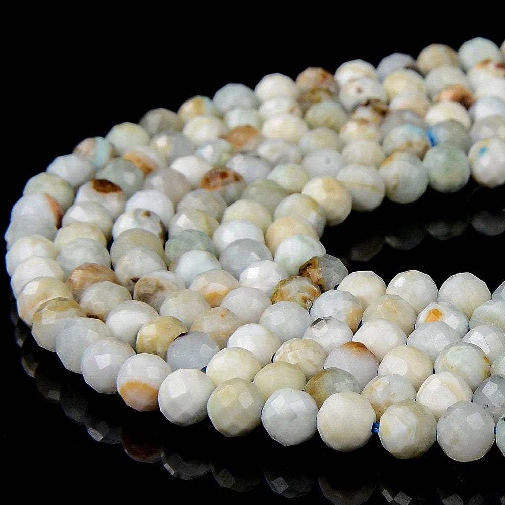 Natural Hemimorphite Gemstone Grade A Micro Faceted Round 4mm Loose Beads 15 Inch Full Strand (80018192-p95)
