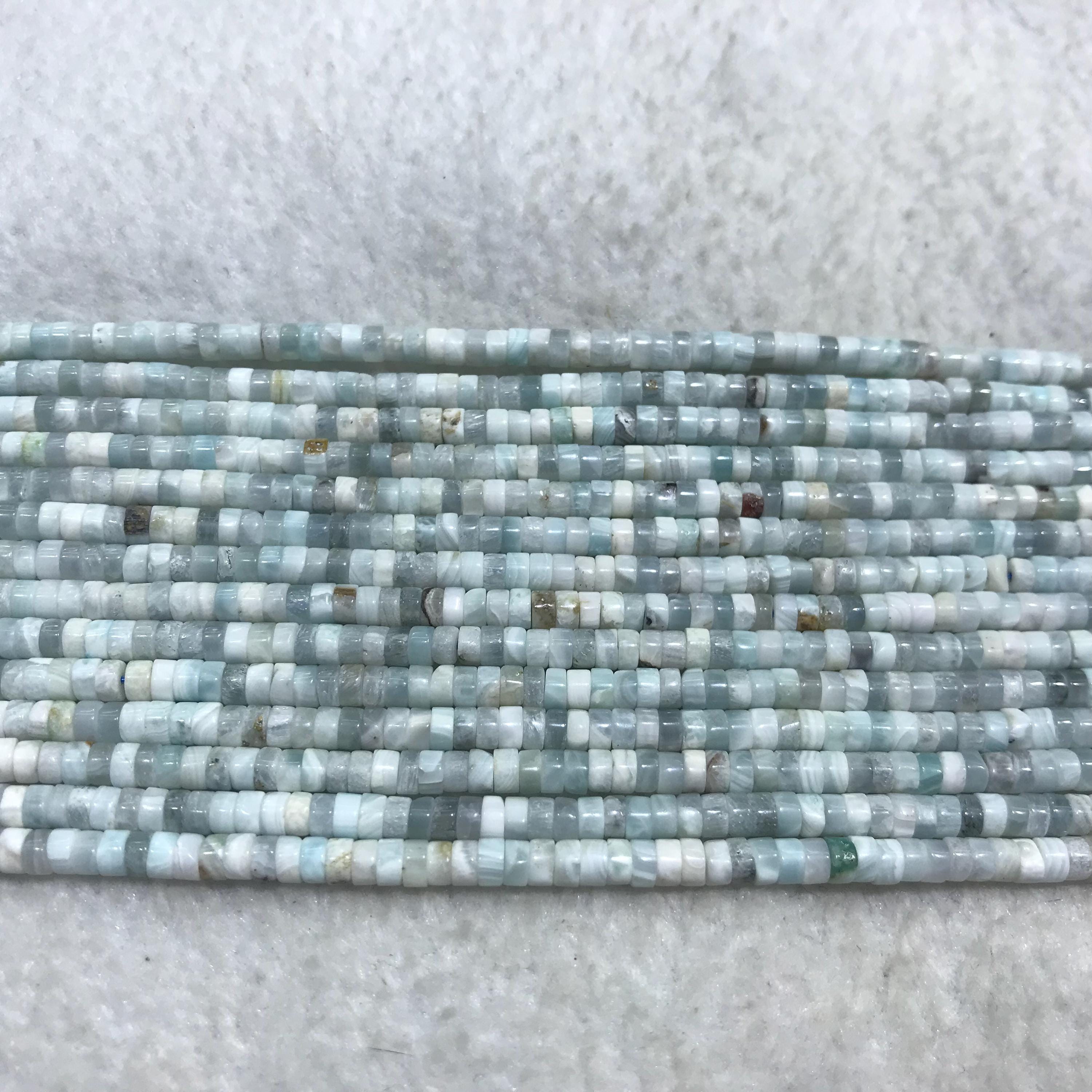 Natural Hemimorphite 3mm - 4mm Heishi Genuine Gemstone Loose Beads 15 Inch Jewelry Supply Bracelet Necklace Material Support Wholesale