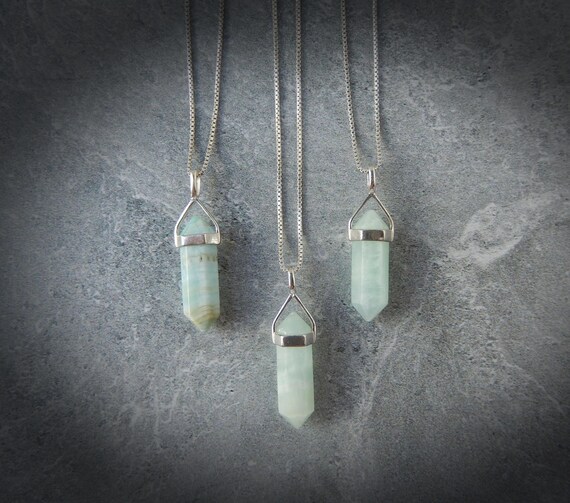 Hemimorphite Gemstone Necklace Sterling Silver • Genuine Hemimorphite Point Pendant Hemimorphite Gemstone Necklace Sterling Silver • Genuine Hemimorphite Point Pendant