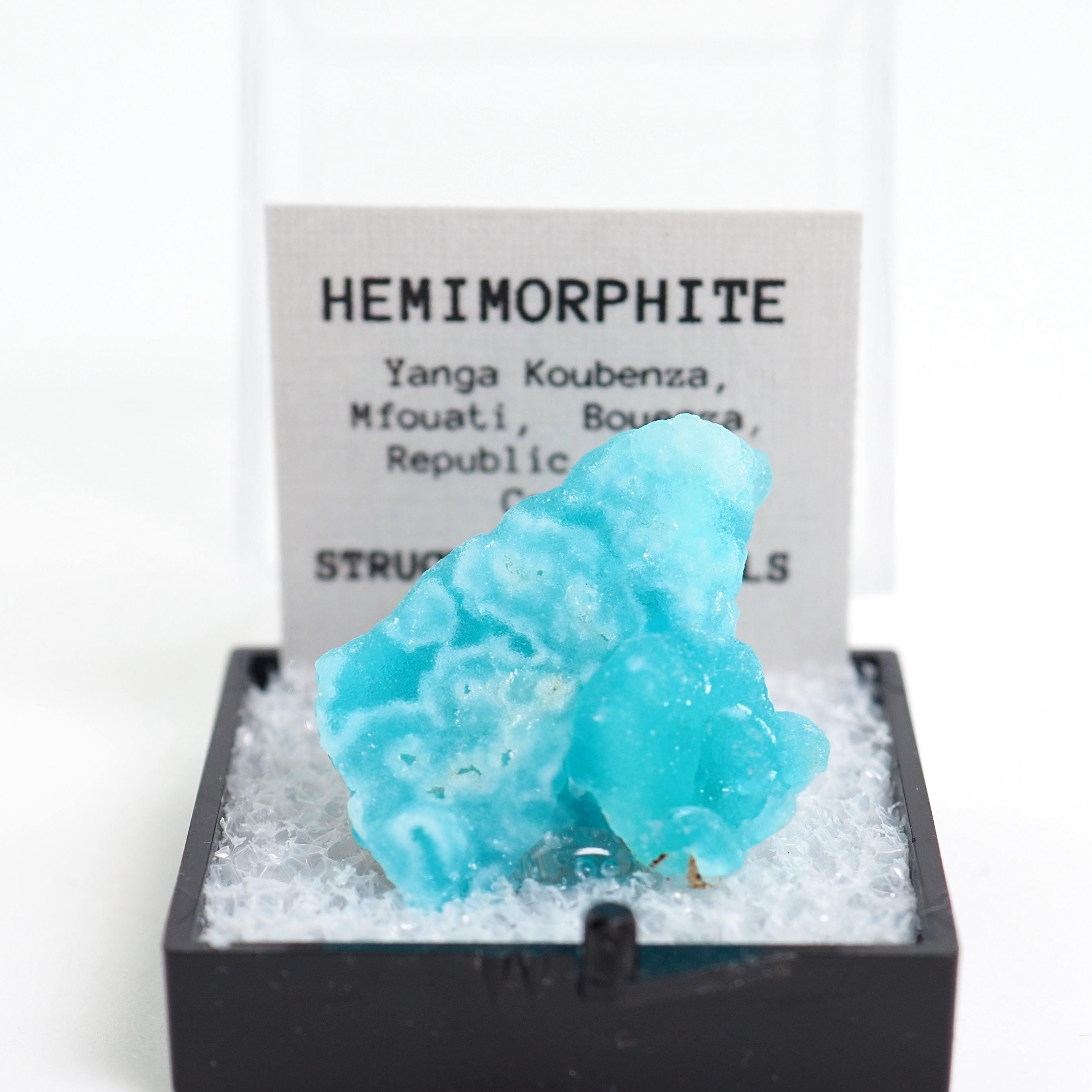 Hemimorphite Crystal Mineral Specimen Thumbnail Box
