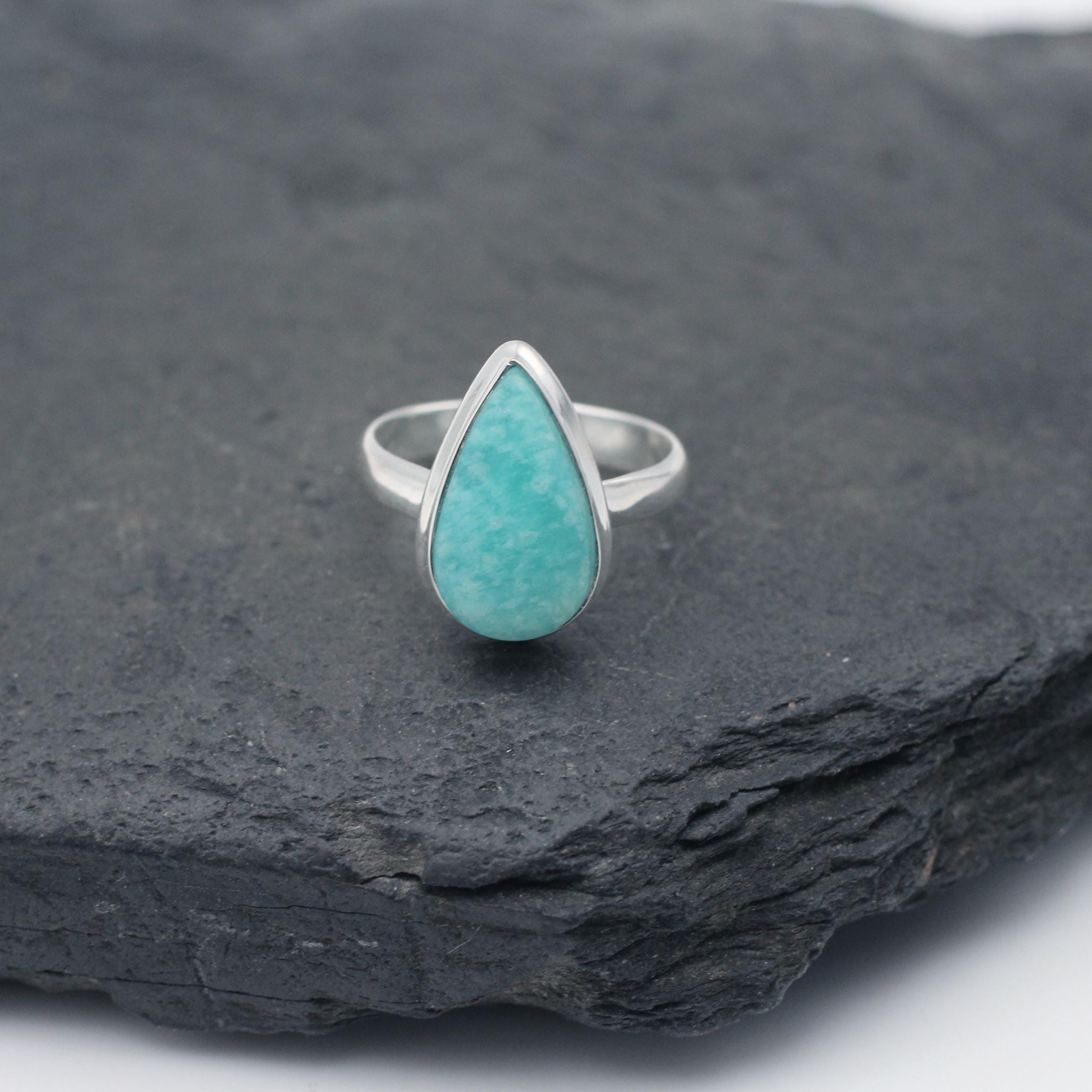 Sea Foam - Hemimorphite Sterling Silver Ring Size 6