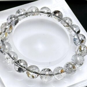 10mm, Natural Herkimer Diamond Round Beads Bracelet, Herkimer Diamond Bracelet, 天然闪灵钻圆珠手串 #1286 10mm, Natural Herkimer Diamond Round Beads Bracelet, Herkimer Diamond Bracelet, 天然闪灵钻圆珠手串 #1286