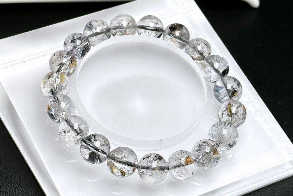 10mm, Natural Herkimer Diamond Round Beads Bracelet, Herkimer Diamond Bracelet, 天然闪灵钻圆珠手串 #1286 10mm, Natural Herkimer Diamond Round Beads Bracelet, Herkimer Diamond Bracelet, 天然闪灵钻圆珠手串 #1286