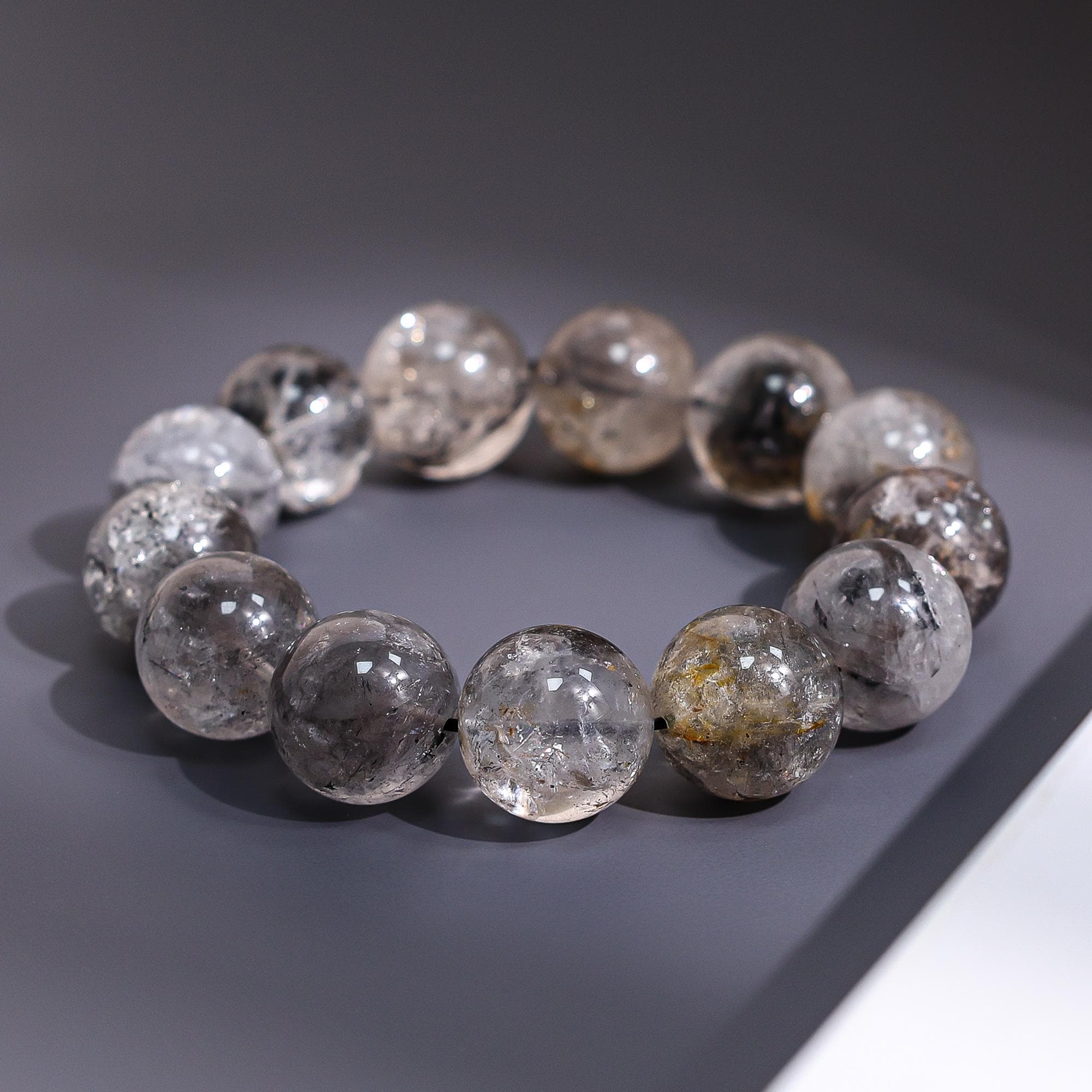 16mm/17mm Genuine Natural Forest White Herkimer Diamond A Round Big Size Gemstone Bracelet For Man And Woman,healing Crystal Bracelet 16mm/17mm Genuine Natural Forest White Herkimer Diamond A Round Big Size Gemstone Bracelet For Man And Woman,healing Crystal Bracelet
