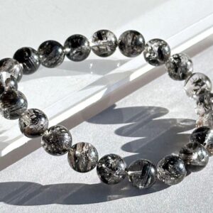 9mm, Certified Natural High Grade Herkimer Diamond Round Beads Bracelet, Herkimer Diamond Bracelet, 天然最高级黑武士闪灵钻圆珠手串 9mm, Certified Natural High Grade Herkimer Diamond Round Beads Bracelet, Herkimer Diamond Bracelet, 天然最高级黑武士闪灵钻圆珠手串