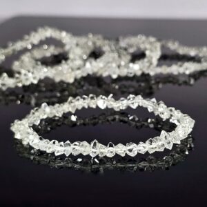 Herkimer Diamond Crystal Bracelet: 6-8mm Gemstone Stretch Bracelet Herkimer Diamond Crystal Bracelet: 6-8mm Gemstone Stretch Bracelet