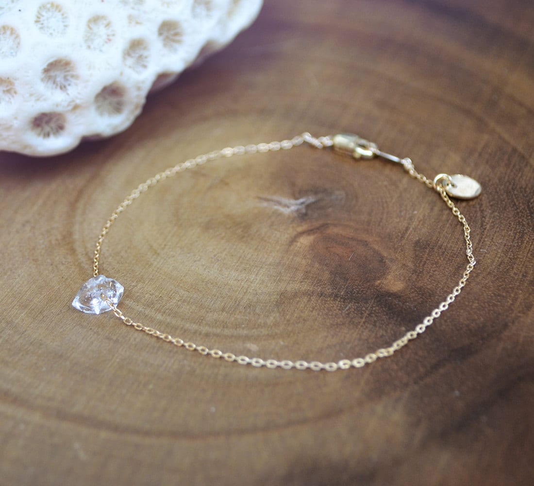 Herkimer Diamond Bracelet – Dainty Gold-filled Or Sterling Silver Chain