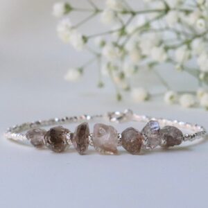 Herkimer Diamond bracelet & Karen Hill tribe silver bracelet, 925 sterling silver, crystal bracelet, gifts for Her, raw diamond bracelet Herkimer Diamond bracelet & Karen Hill tribe silver bracelet, 925 sterling silver, crystal bracelet, gifts for Her, raw diamond bracelet