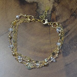 Herkimer Diamond Multi-strand Bracelet // April Birthstone // Gold Fill, Sterling Silver // 10th Anniversary // Mothers Day, Wedding Jewelry Herkimer Diamond Multi-strand Bracelet // April Birthstone // Gold Fill, Sterling Silver // 10th Anniversary // Mothers Day, Wedding Jewelry